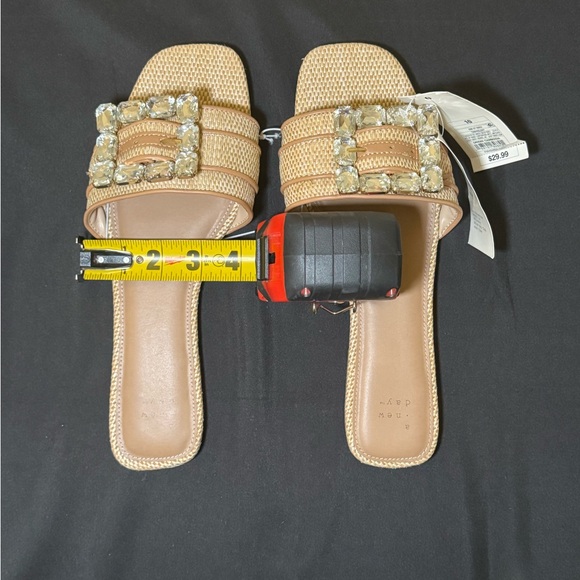 Embellished Tan Slide Sandals - Women's - Picture 7 of 9